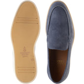 Herring Lido mens rubber-soled loafers in blue suede