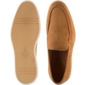 Herring Lido mens rubber-soled loafers in brown suede
