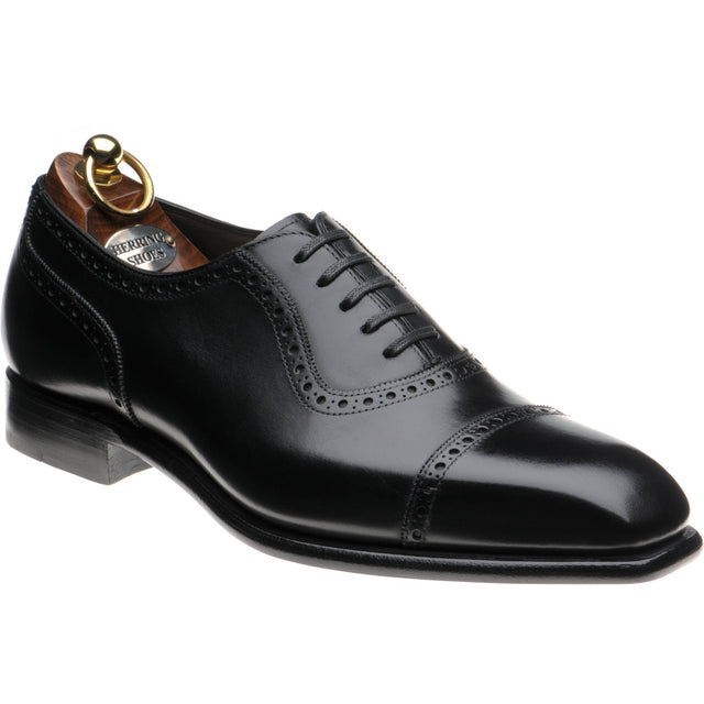 Herring Lincoln mens semi-brogues in black calf