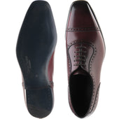 Herring Lincoln mens semi-brogues in burgundy calf