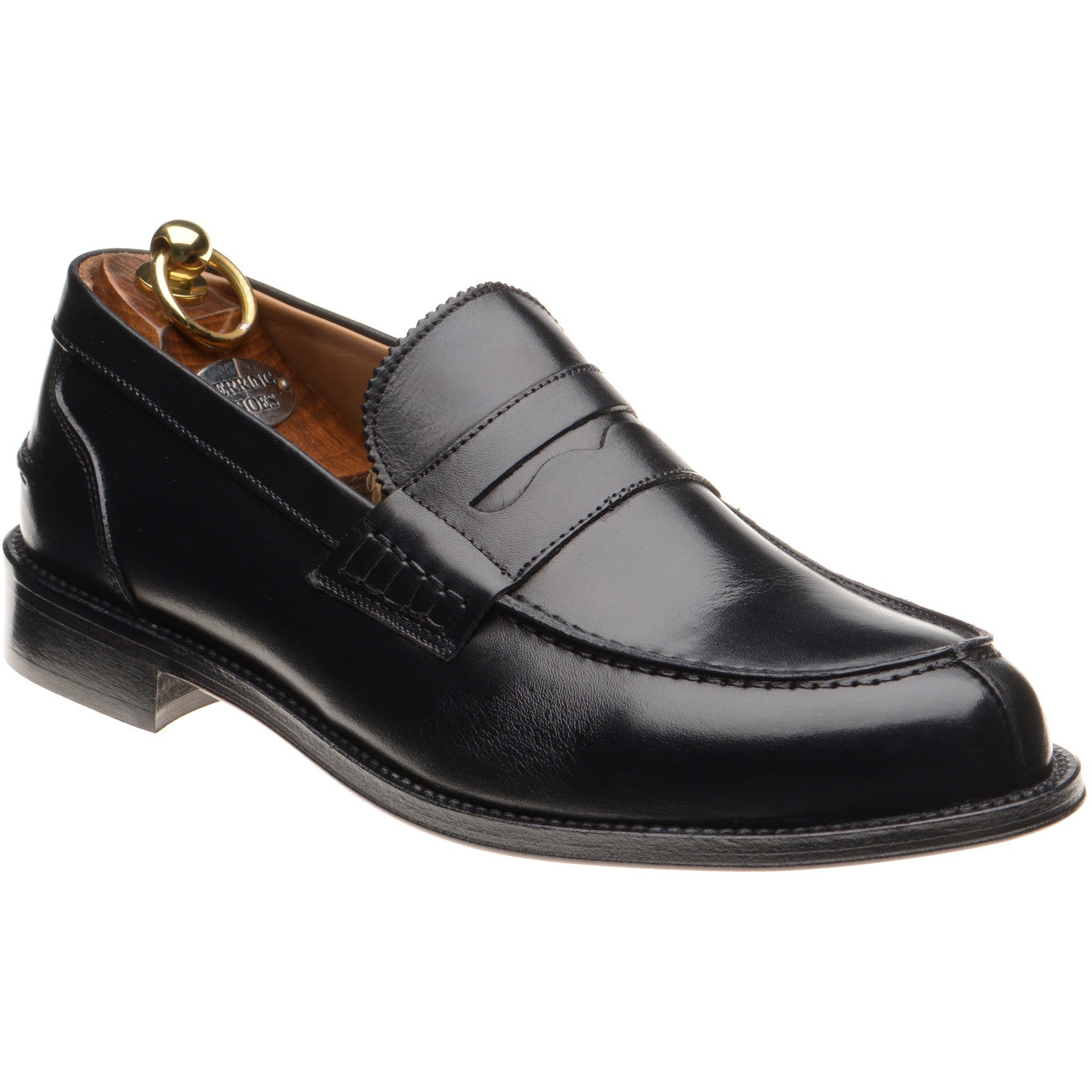 Herring Lombardo mens hybrid-soled loafers in black calf