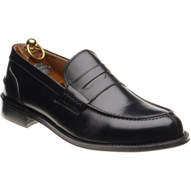 Herring Lombardo mens hybrid-soled loafers in black calf (second)