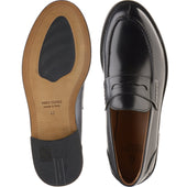 Herring Lombardo mens hybrid-soled loafers in black calf