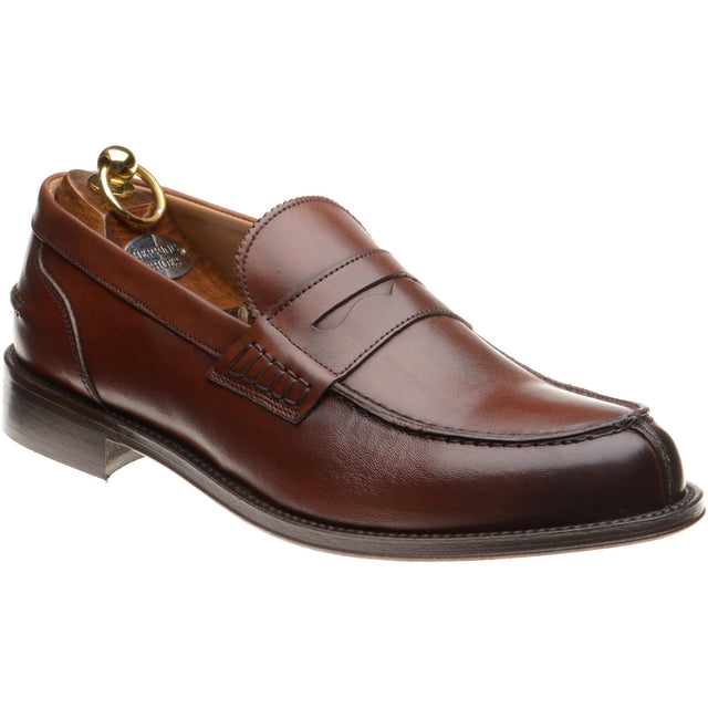Herring Lombardo mens hybrid-soled loafers in brown calf
