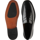 Herring Lucca II mens hybrid-soled loafers in black polished