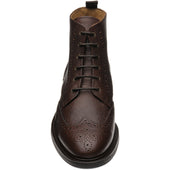 Herring Lympstone mens boots in dark brown grain
