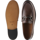 Herring Maestro mens loafers in dark brown calf
