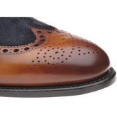 Herring Maidenhead mens two-tone brogue boots in brown calf and navy suede