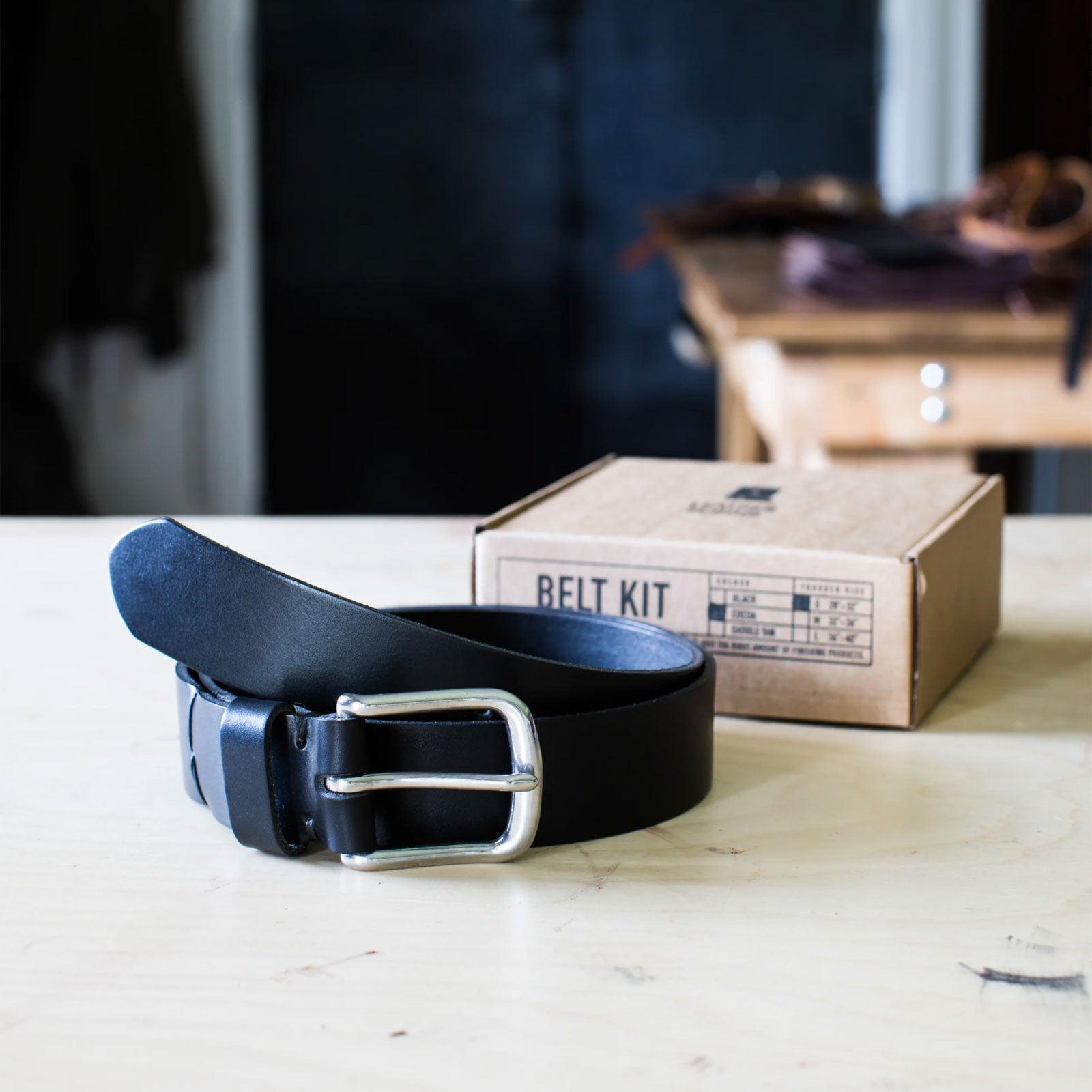 Herring Make Your Own Belt Kit in black calf