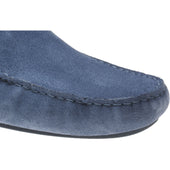 Herring Maranello II mens rubber-soled driving moccasins in blue suede