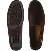 Herring Maranello II mens rubber-soled driving moccasins in brown suede