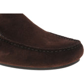 Herring Maranello II mens rubber-soled driving moccasins in brown suede