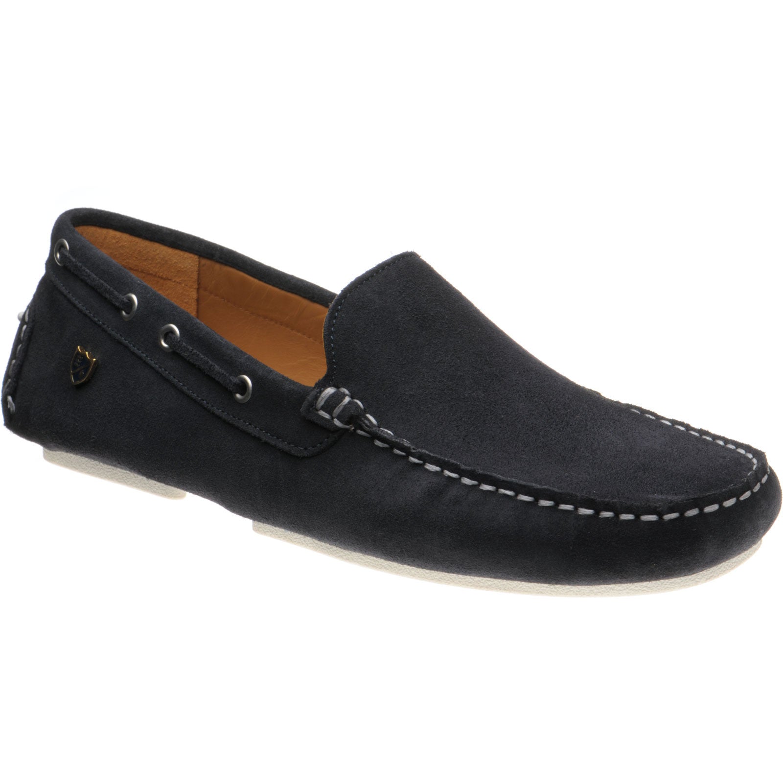 Herring Maranello II mens rubber-soled driving moccasins in navy suede