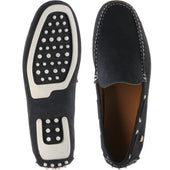 Herring Maranello II mens rubber-soled driving moccasins in navy suede