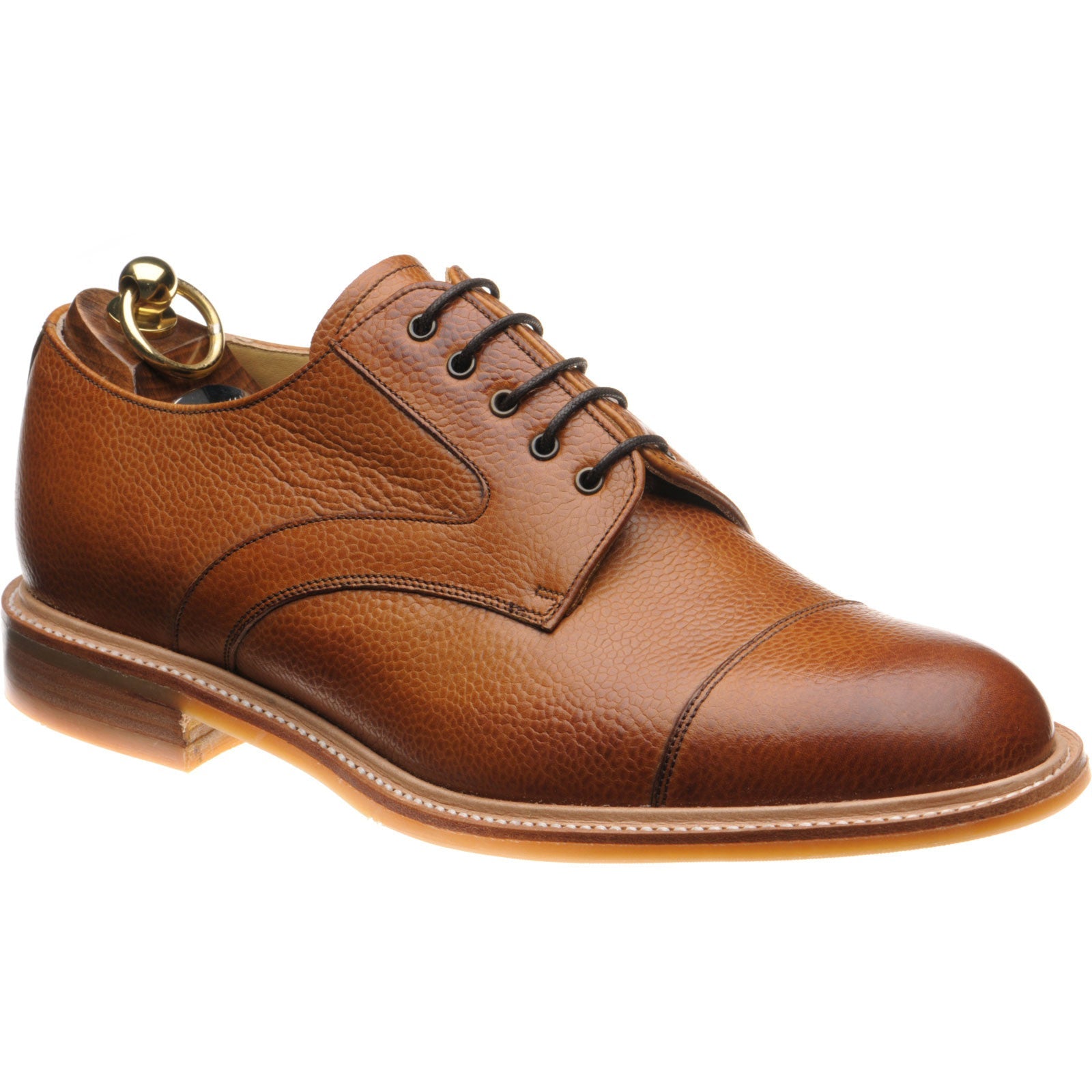 Herring Marlborough mens rubber-soled Derby shoes in cedar grain