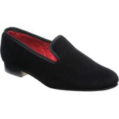 Herring Marquis mens house shoes in black velvet
