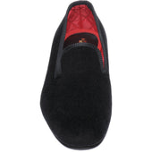 Herring Marquis mens house shoes in black velvet