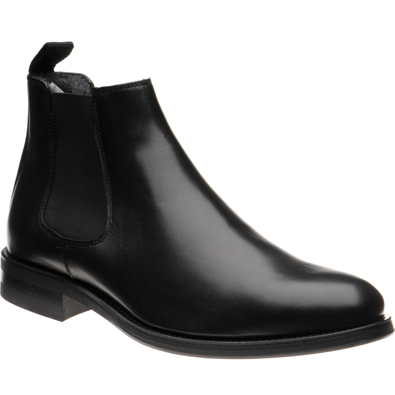Herring Matterhorn mens rubber-soled Chelsea boots in black calf