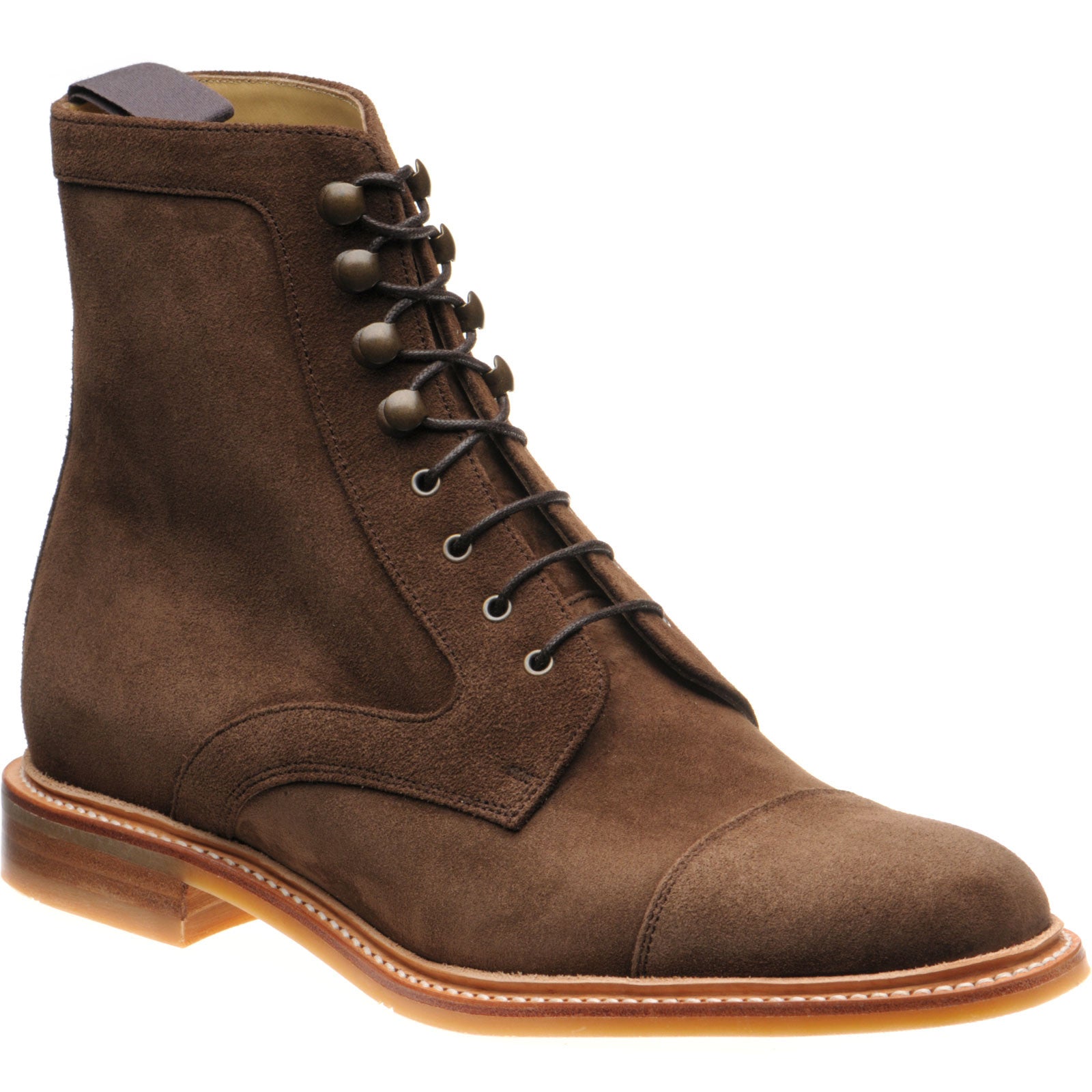Herring Melksham mens rubber-soled boots in castagnia suede