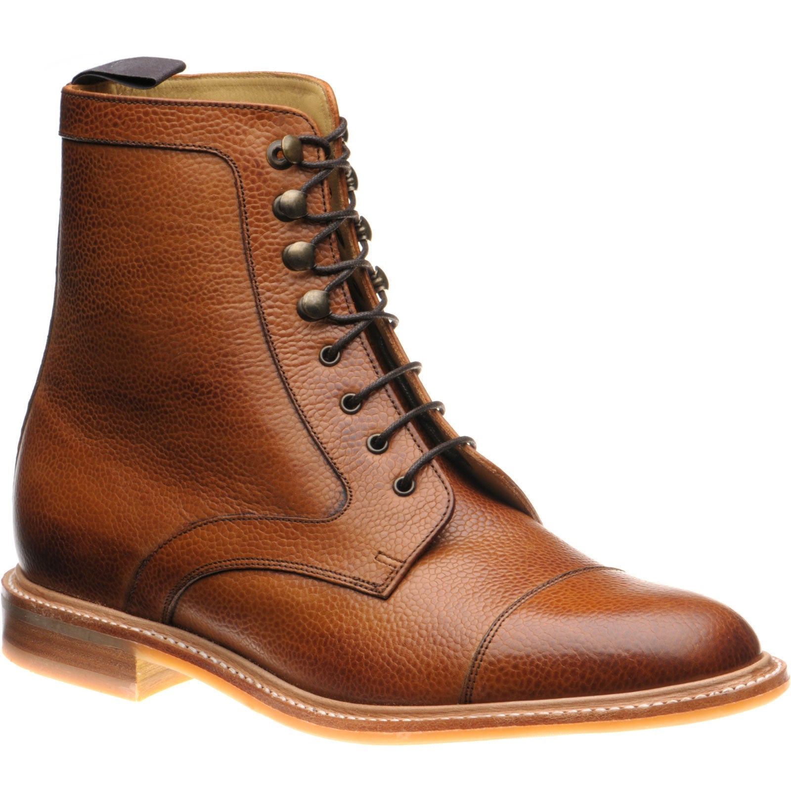 Herring Melksham mens rubber-soled boots in cedar grain
