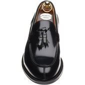 Herring Milano mens hybrid-soled tasselled loafers in black polished