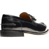 Herring Milano mens hybrid-soled tasselled loafers in black polished