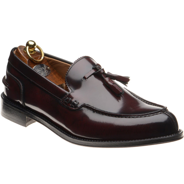 Herring Milano mens hybrid-soled tasselled loafers in burgundy polished