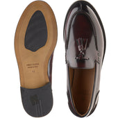 Herring Milano mens hybrid-soled tasselled loafers in burgundy polished