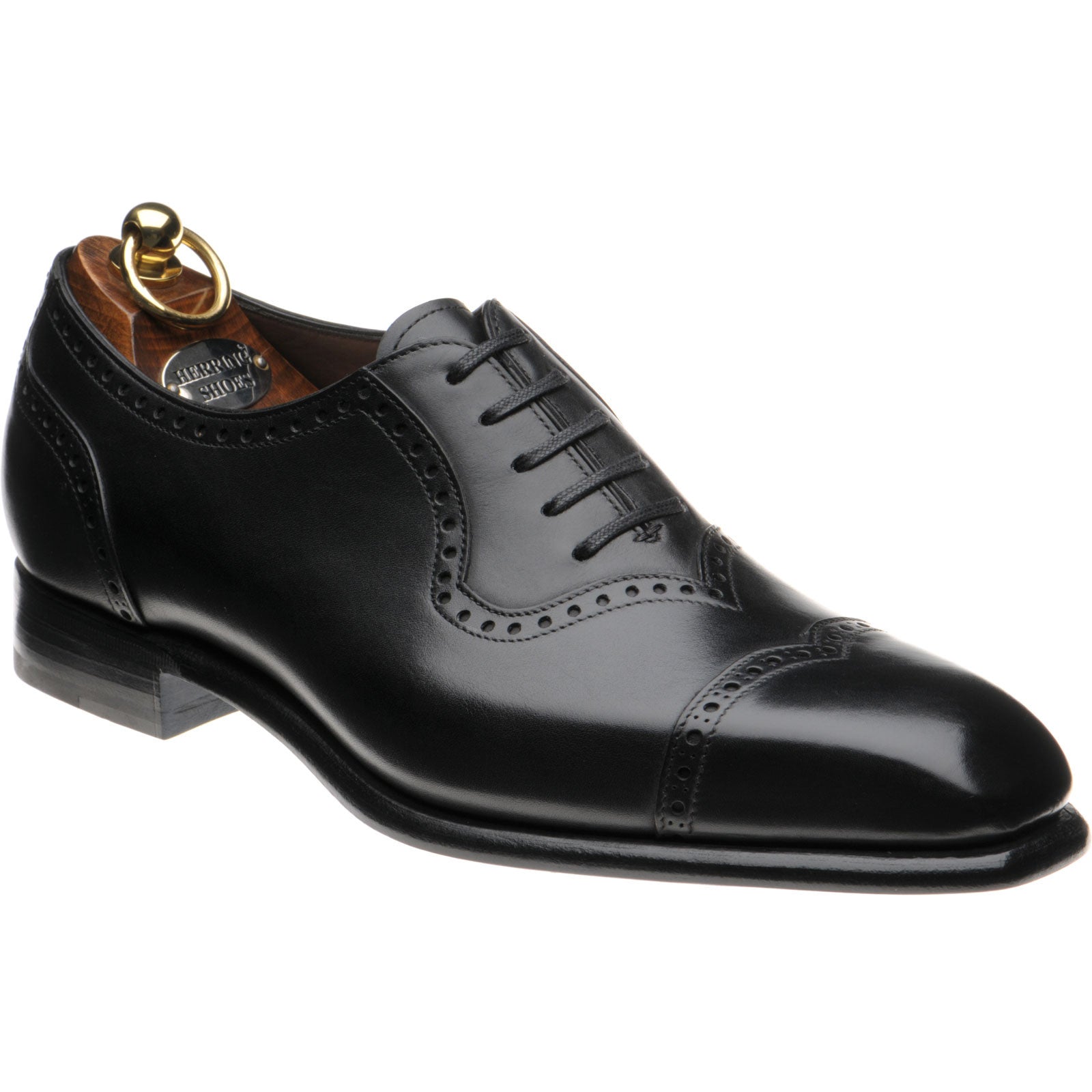 Herring Millbank mens brogues in black calf