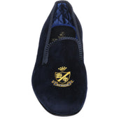 Herring Monarch mens house shoes in navy velvet