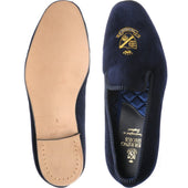 Herring Monarch mens house shoes in navy velvet