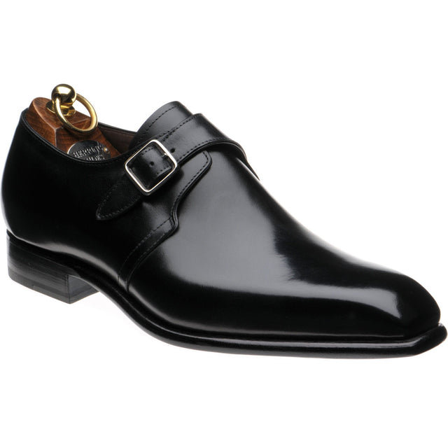 Herring Monkwell mens monk shoes in black calf