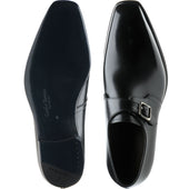 Herring Monkwell mens monk shoes in black calf (second)