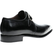 Herring Monkwell mens monk shoes in black calf