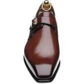 Herring Monkwell mens monk shoes in dark brown calf