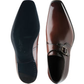 Herring Monkwell mens monk shoes in dark brown calf
