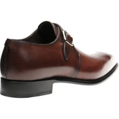 Herring Monkwell mens monk shoes in dark brown calf