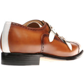 Herring Montford mens double monk shoes in brown and white calf