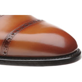 Herring Montford mens double monk shoes in brown and white calf