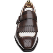 Herring Montpellier mens monk shoes in brown and cream calf