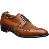 Herring Montreal mens two-tone brogues in chestnut calf and fox suede