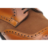 Herring Montreal mens two-tone brogues in chestnut calf and fox suede