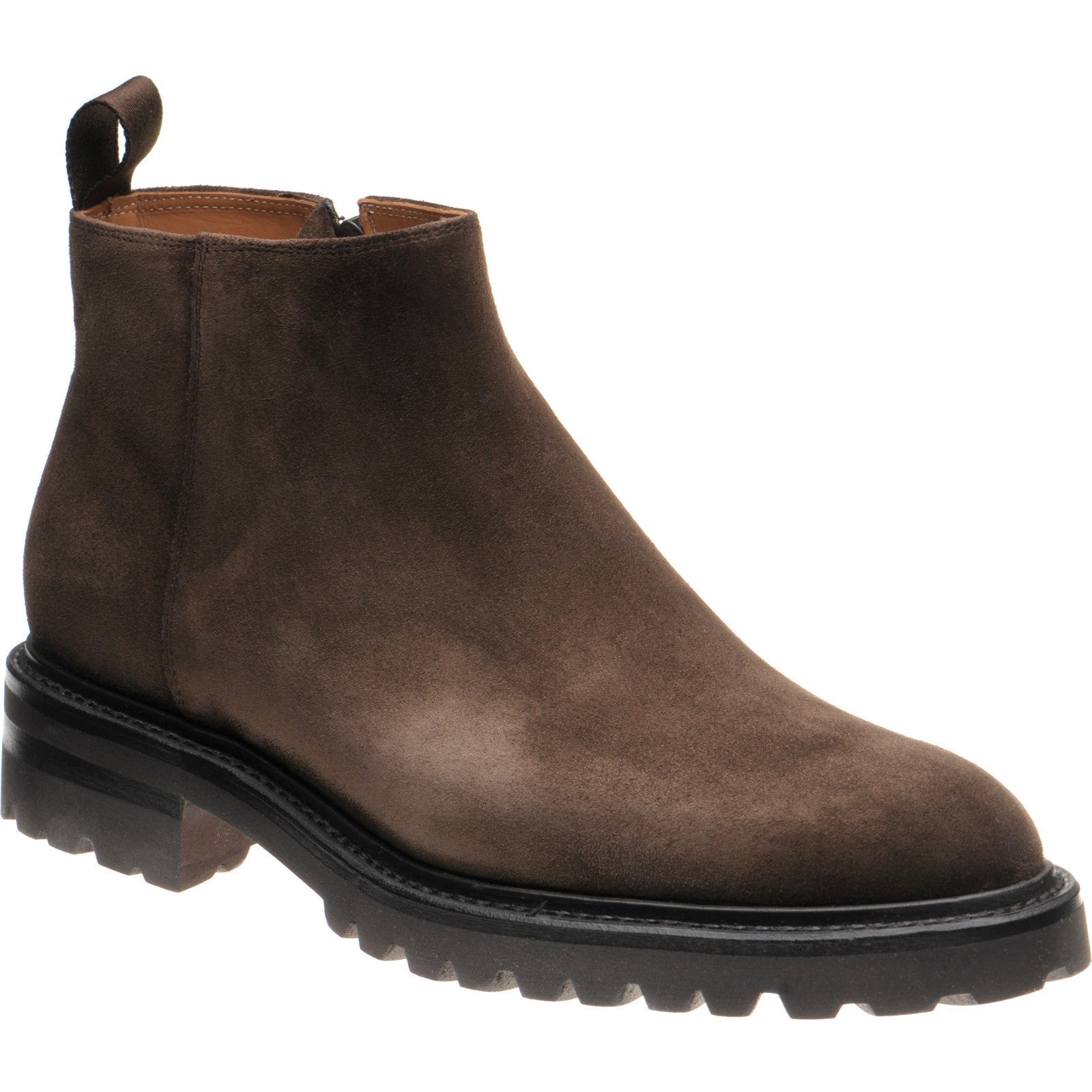 Herring Montrose mens rubber-soled boots in dark brown suede