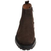 Herring Montrose mens rubber-soled boots in dark brown suede
