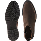 Herring Montrose mens rubber-soled boots in dark brown suede
