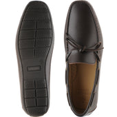 Herring Monza mens rubber-soled driving moccasins in brown grain
