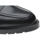 Herring Moulton mens rubber-soled loafers in black calf