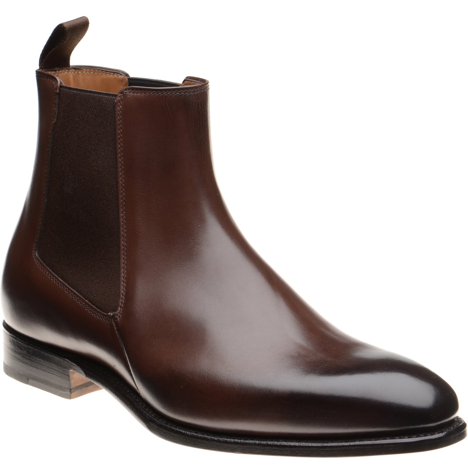 Herring Mountbatten mens Chelsea boots in dark brown calf