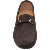 Herring Mugello mens rubber-soled driving moccasins in dark brown suede