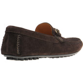 Herring Mugello mens rubber-soled driving moccasins in dark brown suede